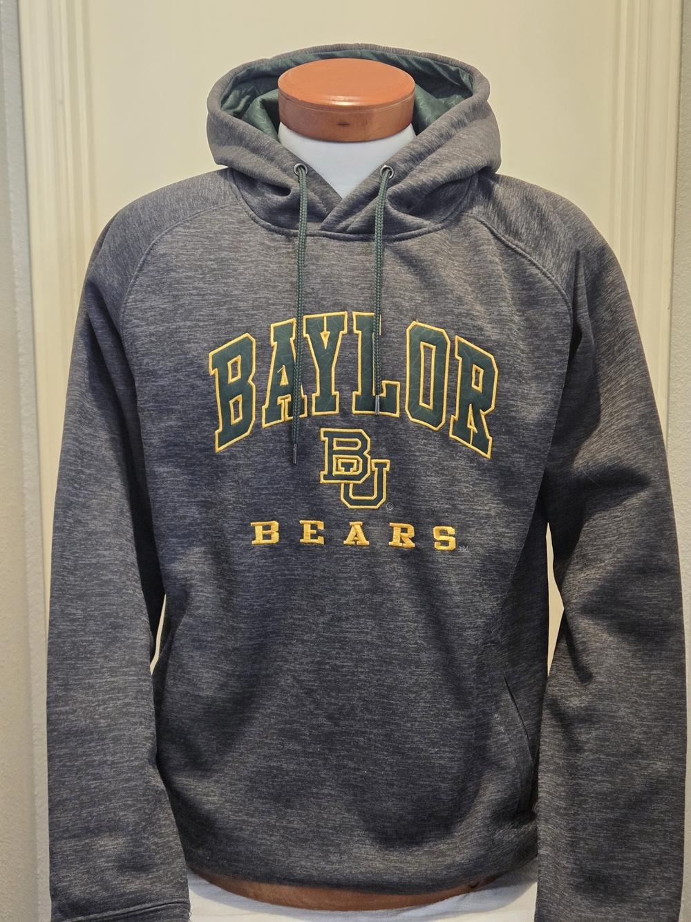 Colloseum,Baylor Bears, Men's Gray Hooded Pullover Sweatshirt, L